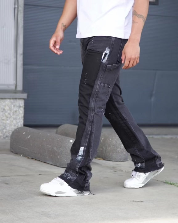 Men's Black Flared Jeans
